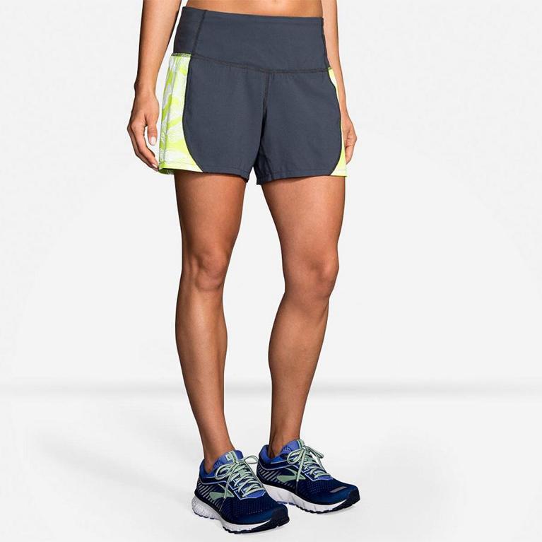 Brooks Women's Nightlife 5 Running Shorts - Grey (UXFC82567)